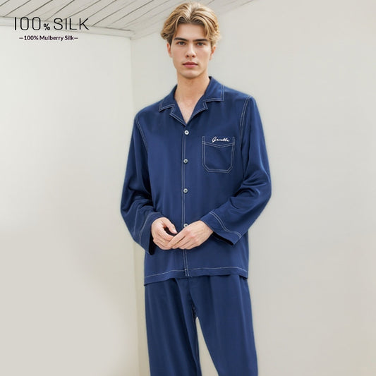 Mumi Heavyweight Silk Pajamas for Men Comfortable Sleepwear