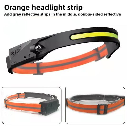 USB Rechargeable Sensor Headlamp for Hiking and Work Tasks