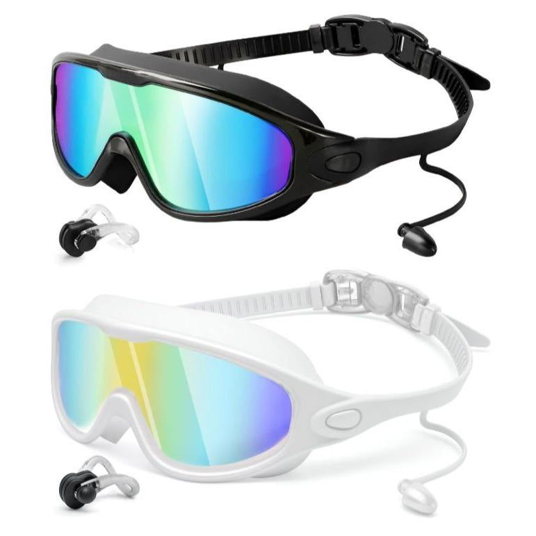Large Frame Anti Fog Swimming Goggles With Earplugs Uses Now