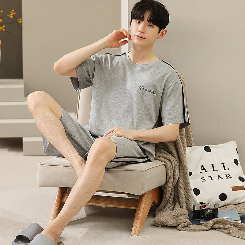 Men’s Soft Short-Sleeve Plus Size Pajamas Suit Comfortable Fit