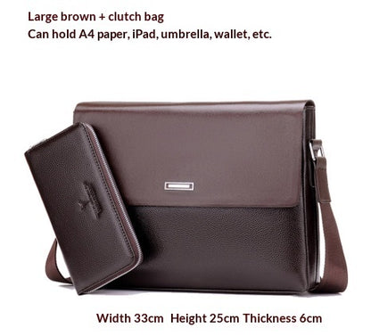 Trendy Men’s Business & Casual Leather Bag Large Capacity