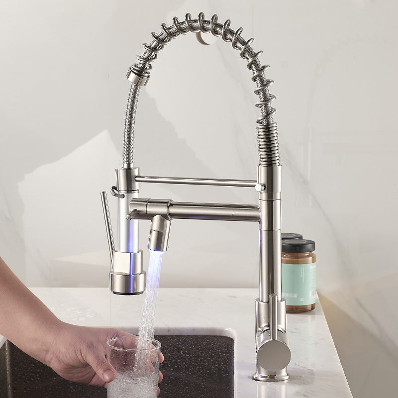 Pull Out Kitchen Faucet with Dual Handle for Daily Sink Use