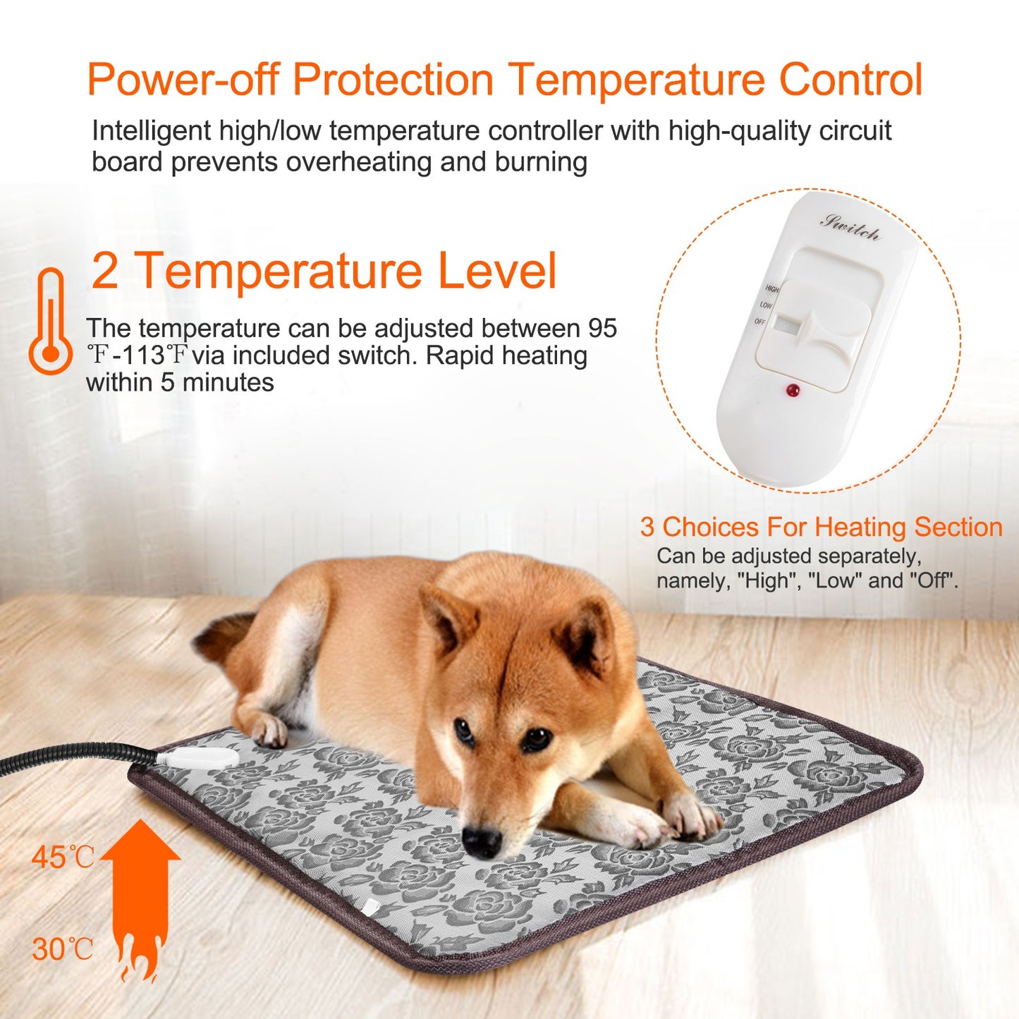 Pet Heating Pad for Dogs & Cats – Waterproof Electric Mat