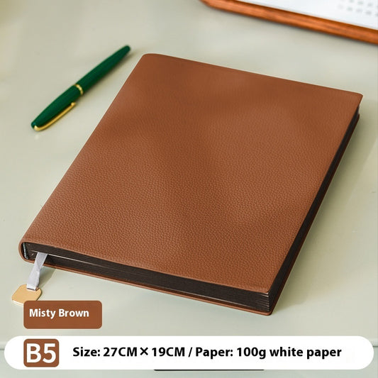 Soft Leather Covered Notebook with Litchi Pattern for Notes