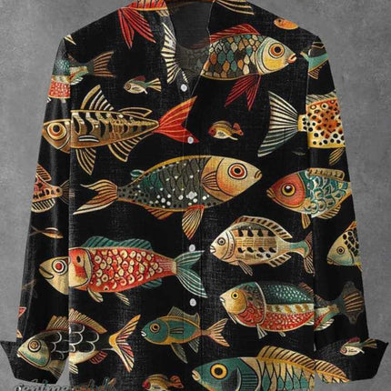 Mens Stand Up Collar Long Sleeve Shirt With Irregular Striped 3D.