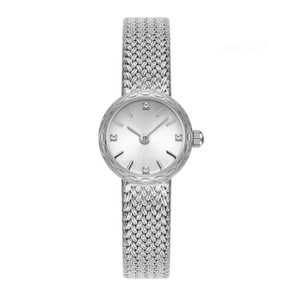 Retro Copper Mesh Women’s Mini Gold Watch – Vintage Elegance