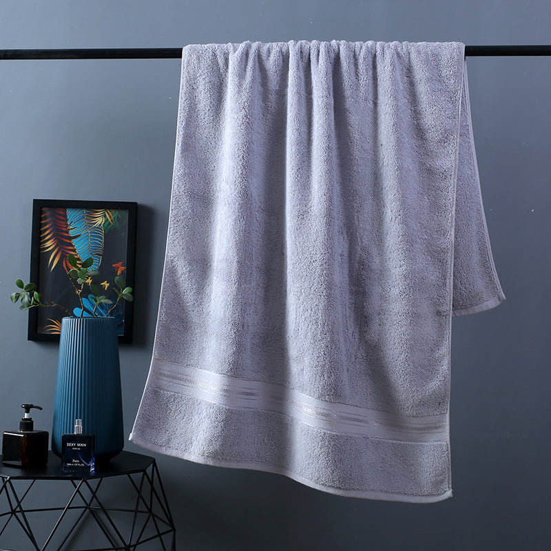 Pure Color Cotton Bath Towel Set Perfect for Beach and Home