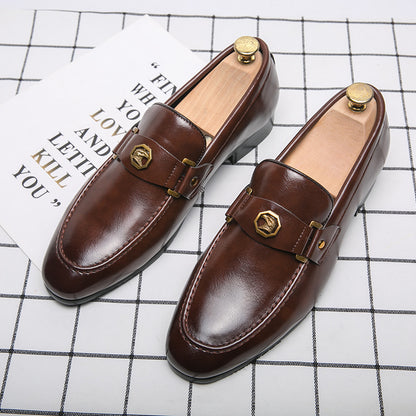 Men's Breathable Business Leather Loafers for Formal Style