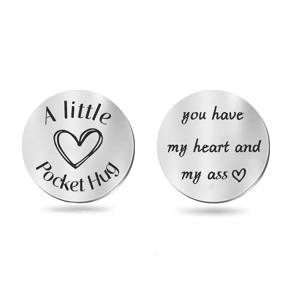 Decision coin double-sided lettering