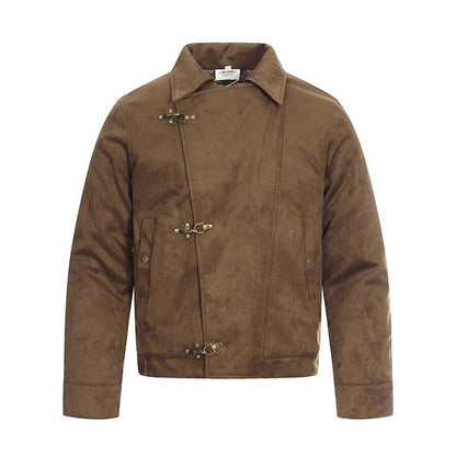 Deconstructed Suede Lapel Jacket