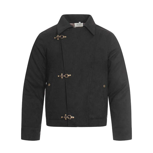 Deconstructed Suede Lapel Jacket