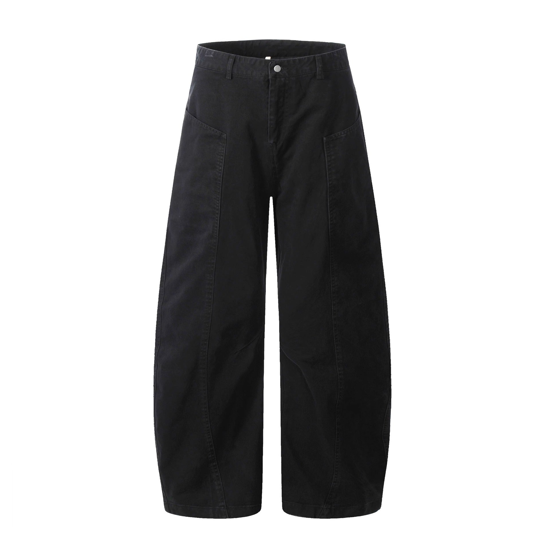 Deconstructed Wide-Leg Cotton Casual Pants