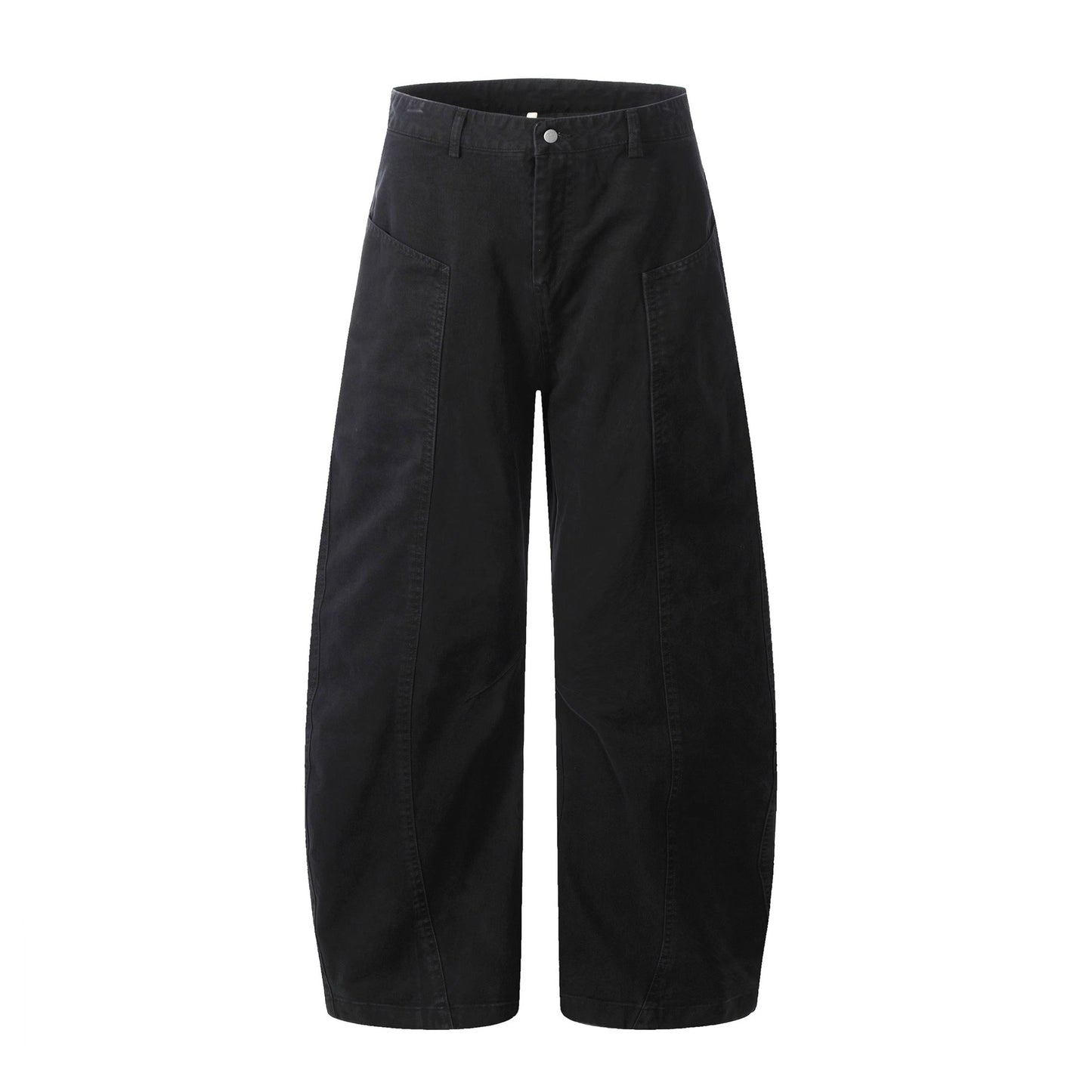 Deconstructed Wide-Leg Cotton Casual Pants
