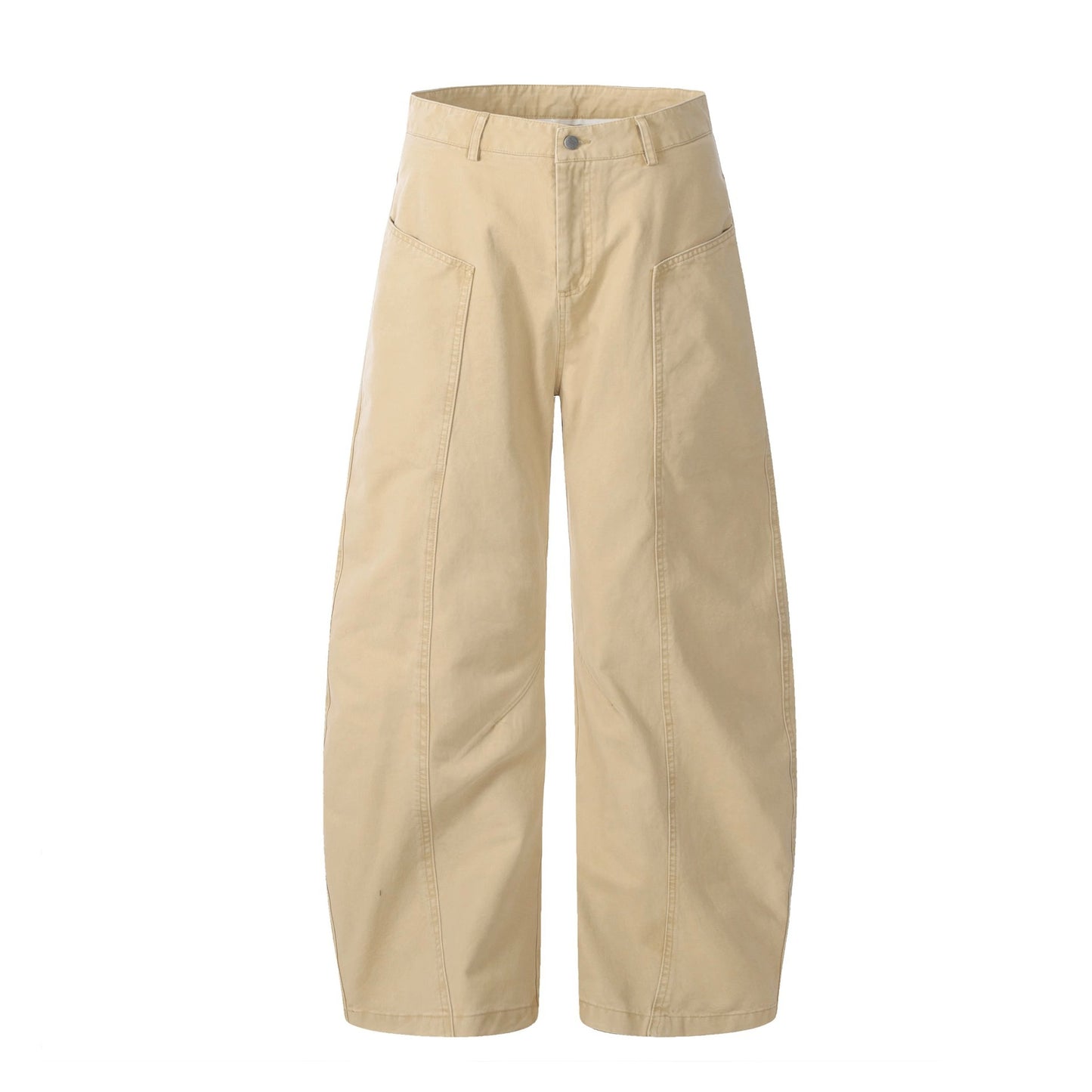 Deconstructed Wide-Leg Cotton Casual Pants
