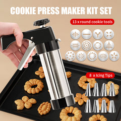 Stainless Steel Cookie Press 13pcs Black