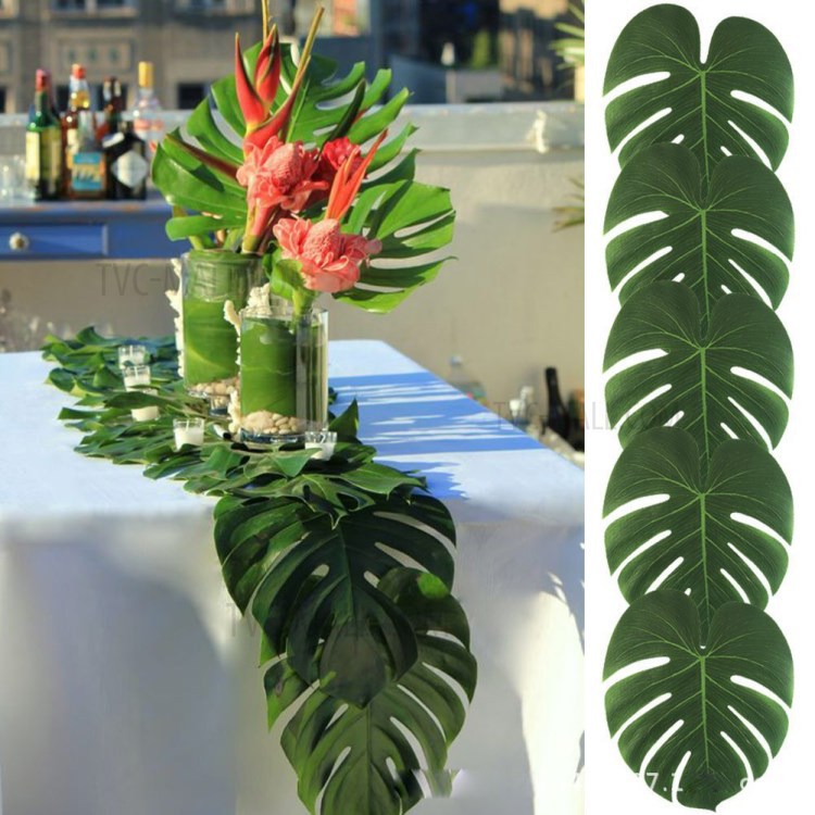 Decorative Artificial Leaves with Rod for Party and Home