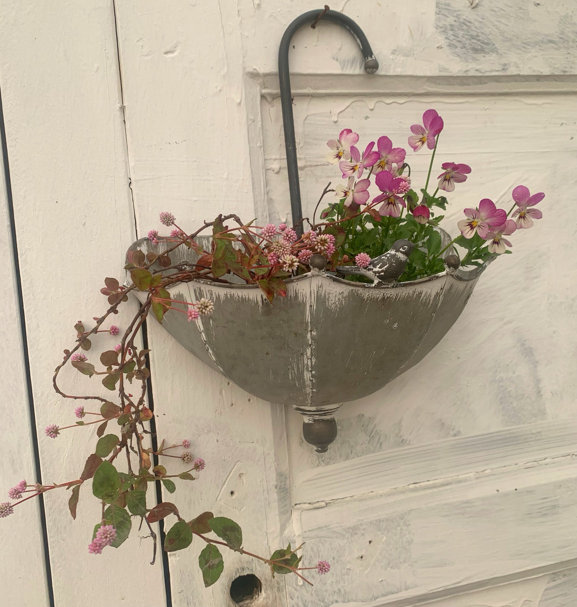 Decorative Bird Umbrella Hanging Flower Pot Stand