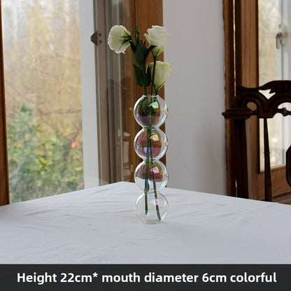 Decorative Bubble Glass Flower Vase