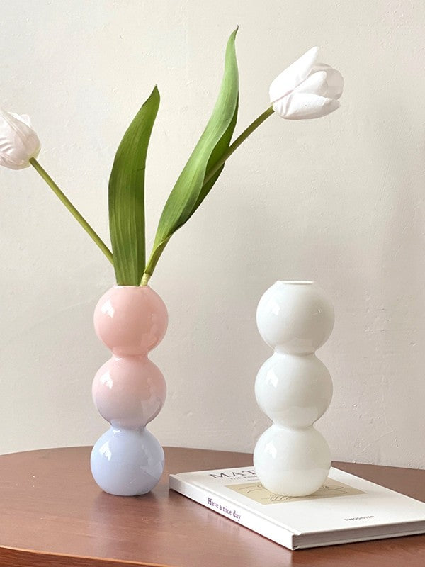 Decorative Bubble Glass Flower Vase