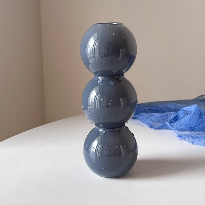 Decorative Bubble Glass Flower Vase
