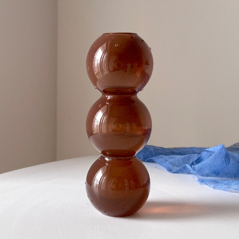 Decorative Bubble Glass Flower Vase