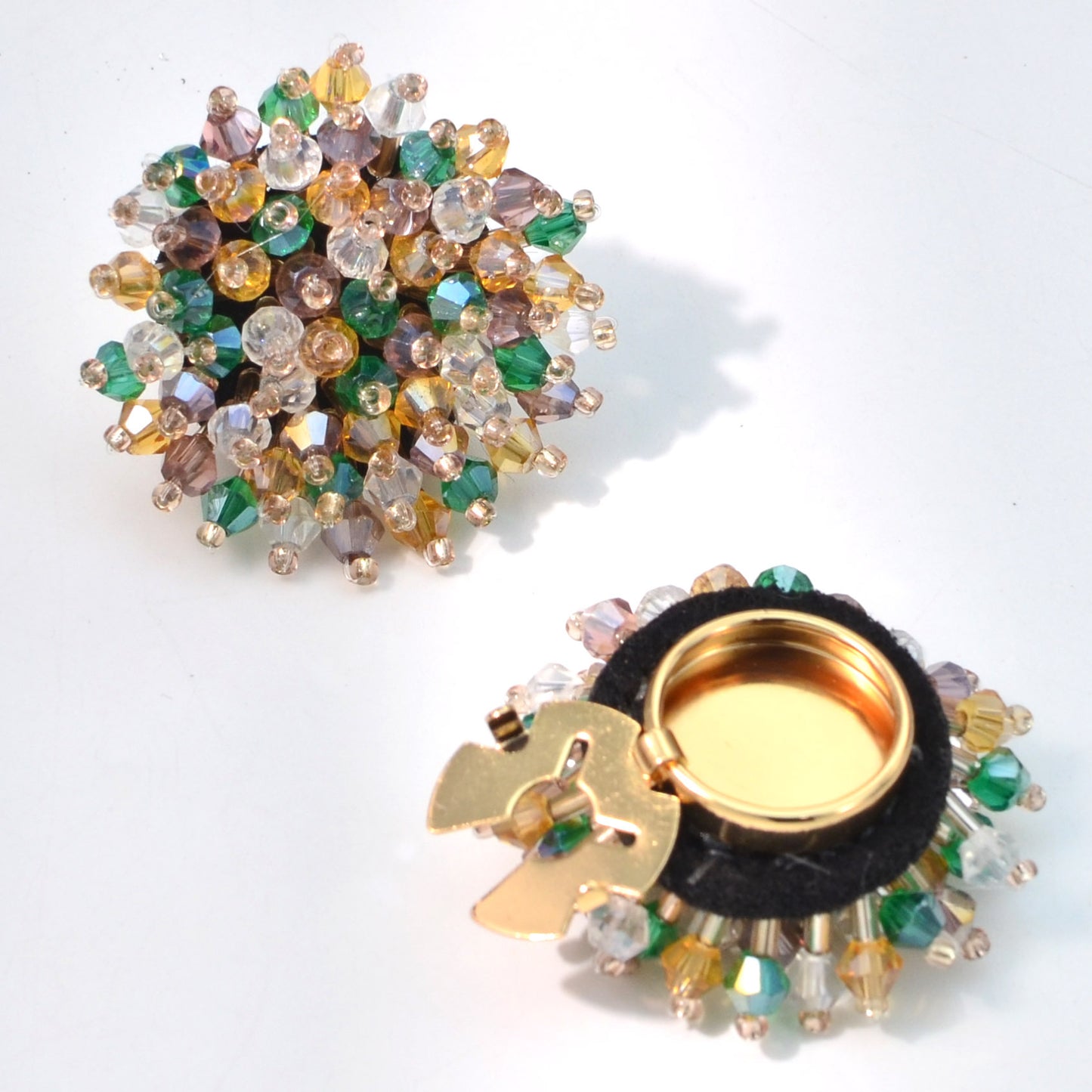 Decorative Button Covers with Crystal Accents