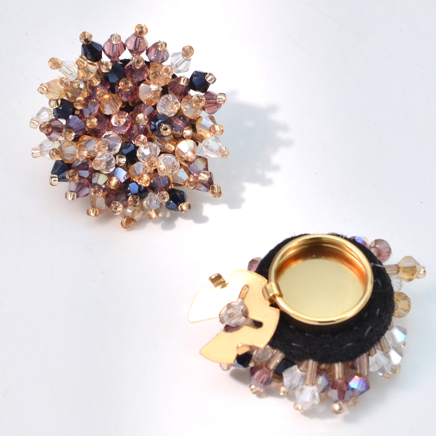 Decorative Button Covers with Crystal Accents