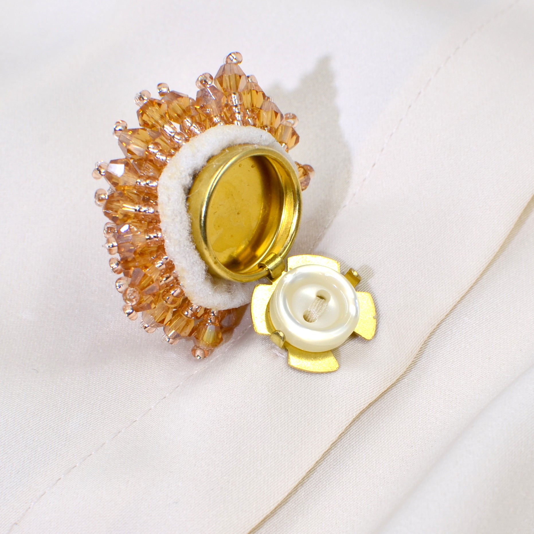 Decorative Button Covers with Crystal Accents