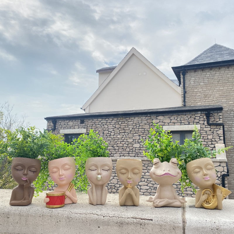 Decorative Face Planter Pot