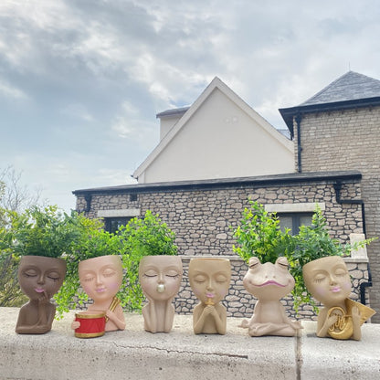 Decorative Face Planter Pot