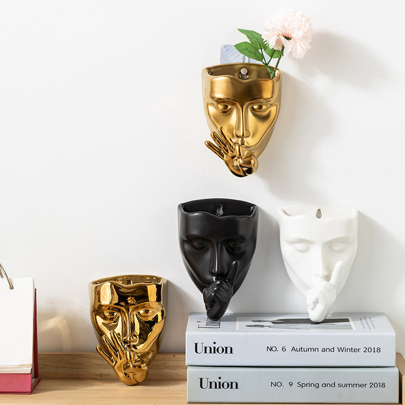 Decorative Face Vase Wall Art