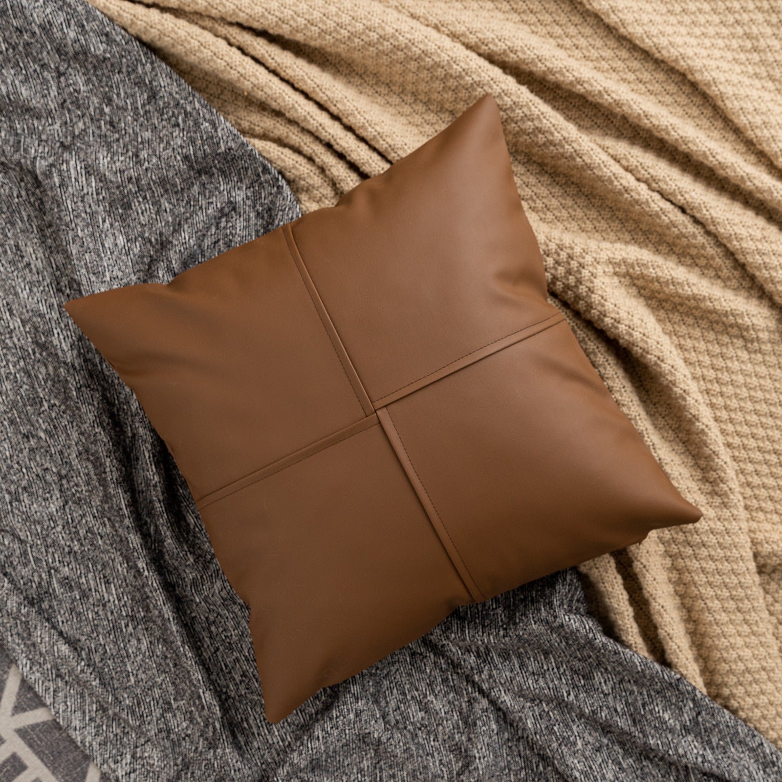 Decorative Imitation Leather Pillow Covers