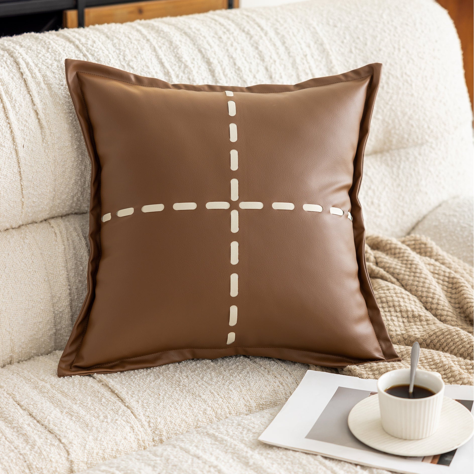Decorative Imitation Leather Pillow Covers