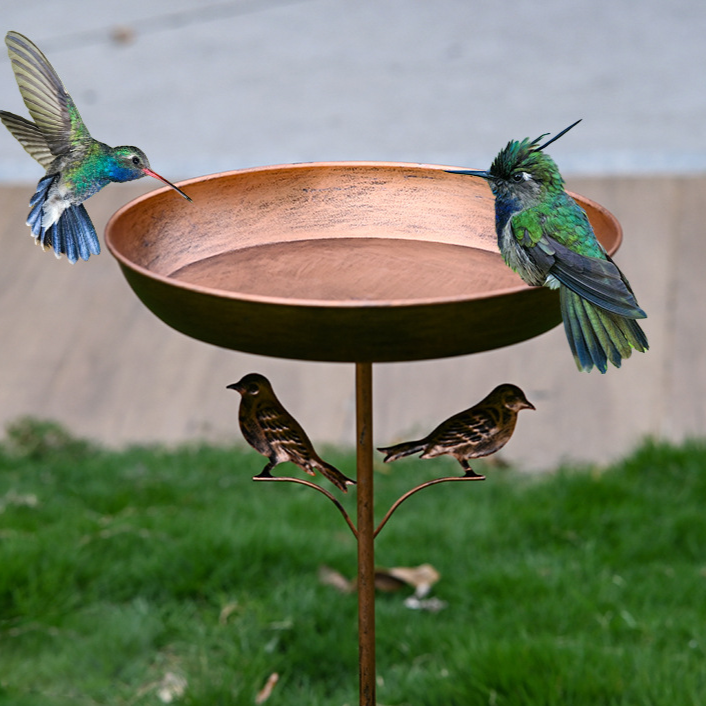 Decorative Iron Bird Bath Feeder