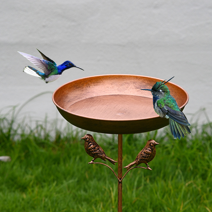 Decorative Iron Bird Bath Feeder