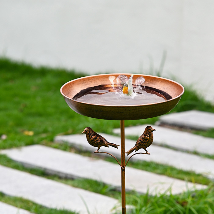 Decorative Iron Bird Bath Feeder