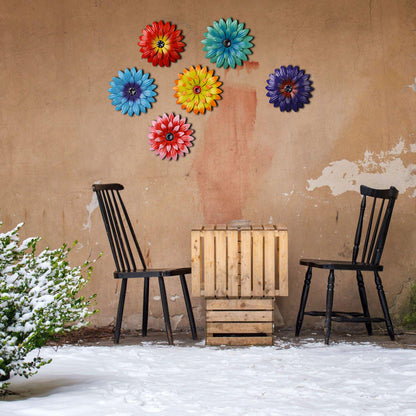 Decorative Iron Flower Fence Wall Art Set