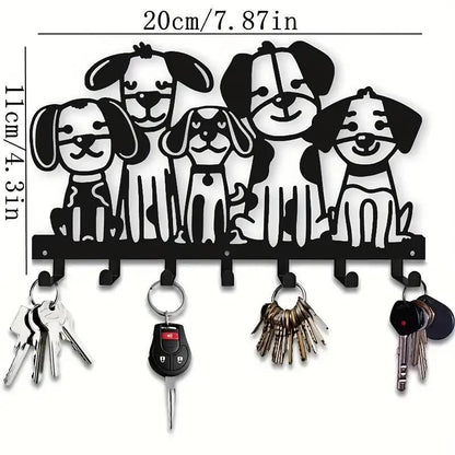 Decorative Iron Multi Hook Wall Rack