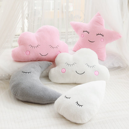 Decorative Plush Pillow Cloud Moon Star Shapes