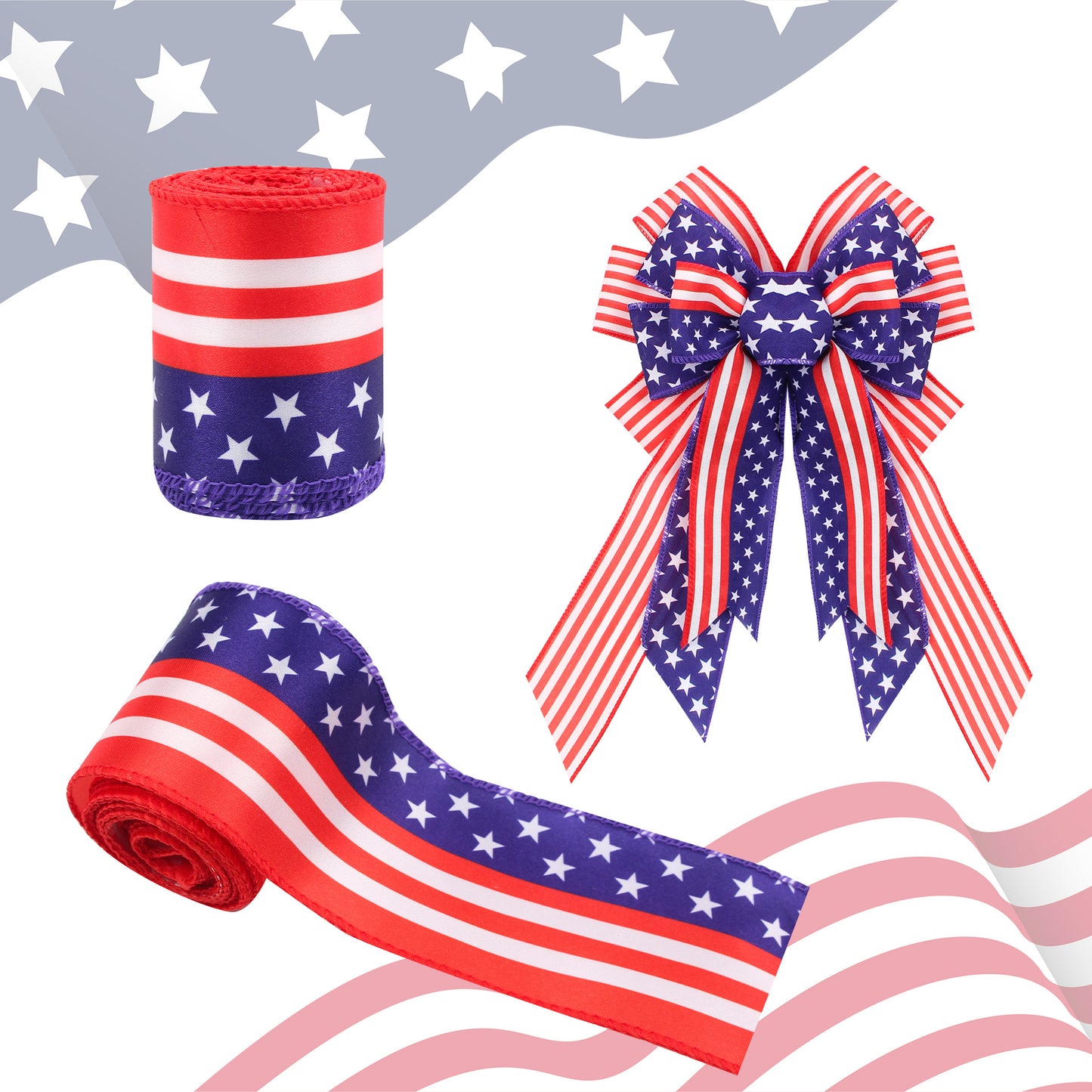 Decorative Ribbon Striped Bow DIY Craft Ribbon