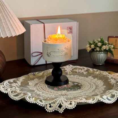 Decorative Scented Candle Gift Set with Ceramic Cup