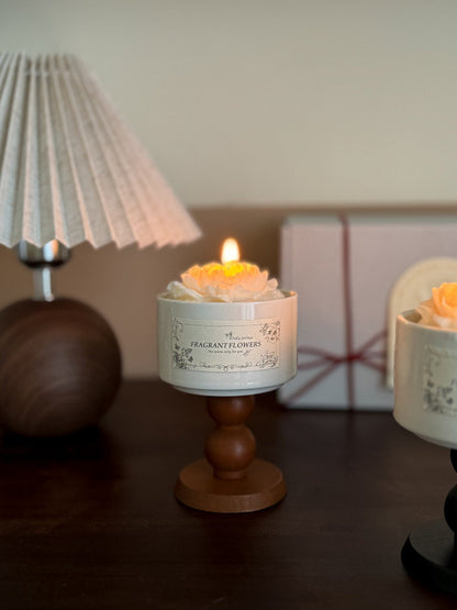 Decorative Scented Candle Gift Set with Ceramic Cup