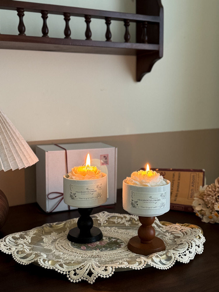 Decorative Scented Candle Gift Set with Ceramic Cup
