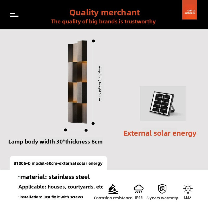 Decorative Solar LED Wall Light for Outdoor Use