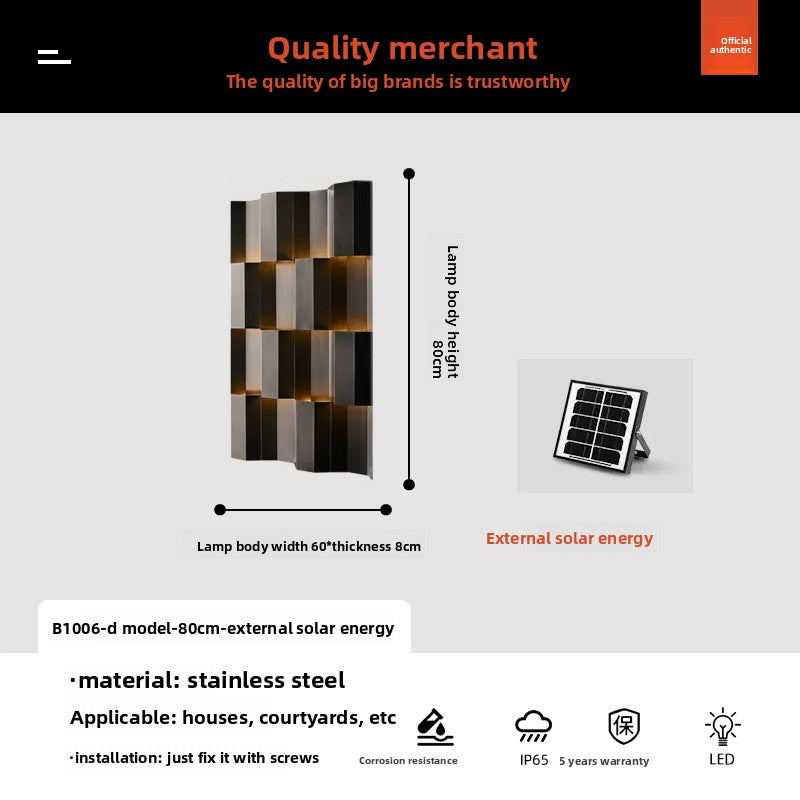 Decorative Solar LED Wall Light for Outdoor Use