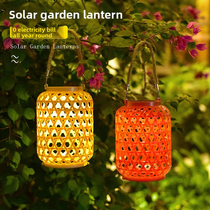 Decorative Solar Rattan Garden Lantern