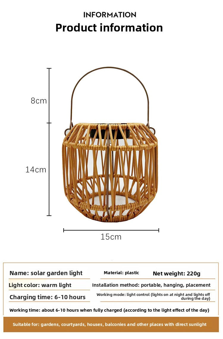 Decorative Solar Rattan Garden Lantern
