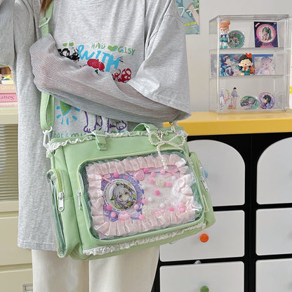 Decorative Transparent Tote Bag with Charm Accessories