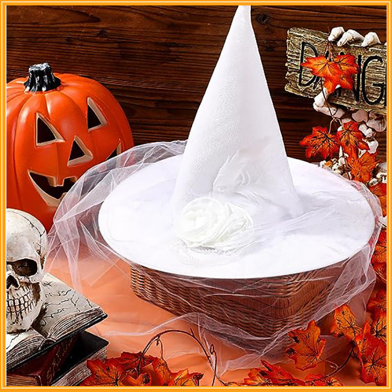 Decorative Witch Hat with Lace