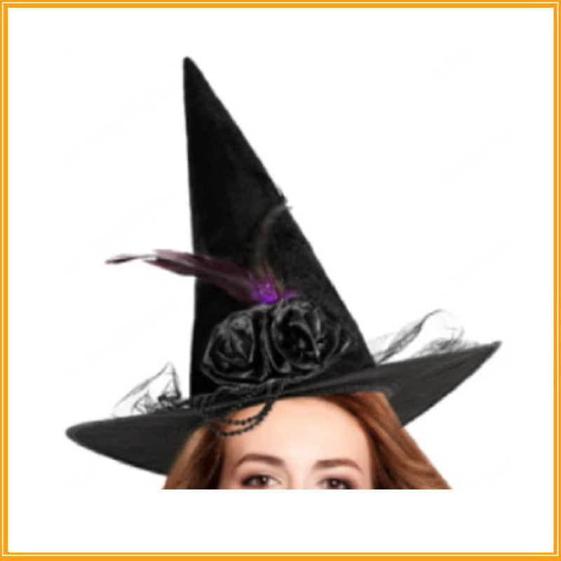 Decorative Witch Hat with Lace